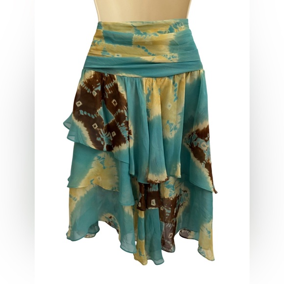 Anne Klein Turquoise and Beige Skirt - Picture 4 of 7